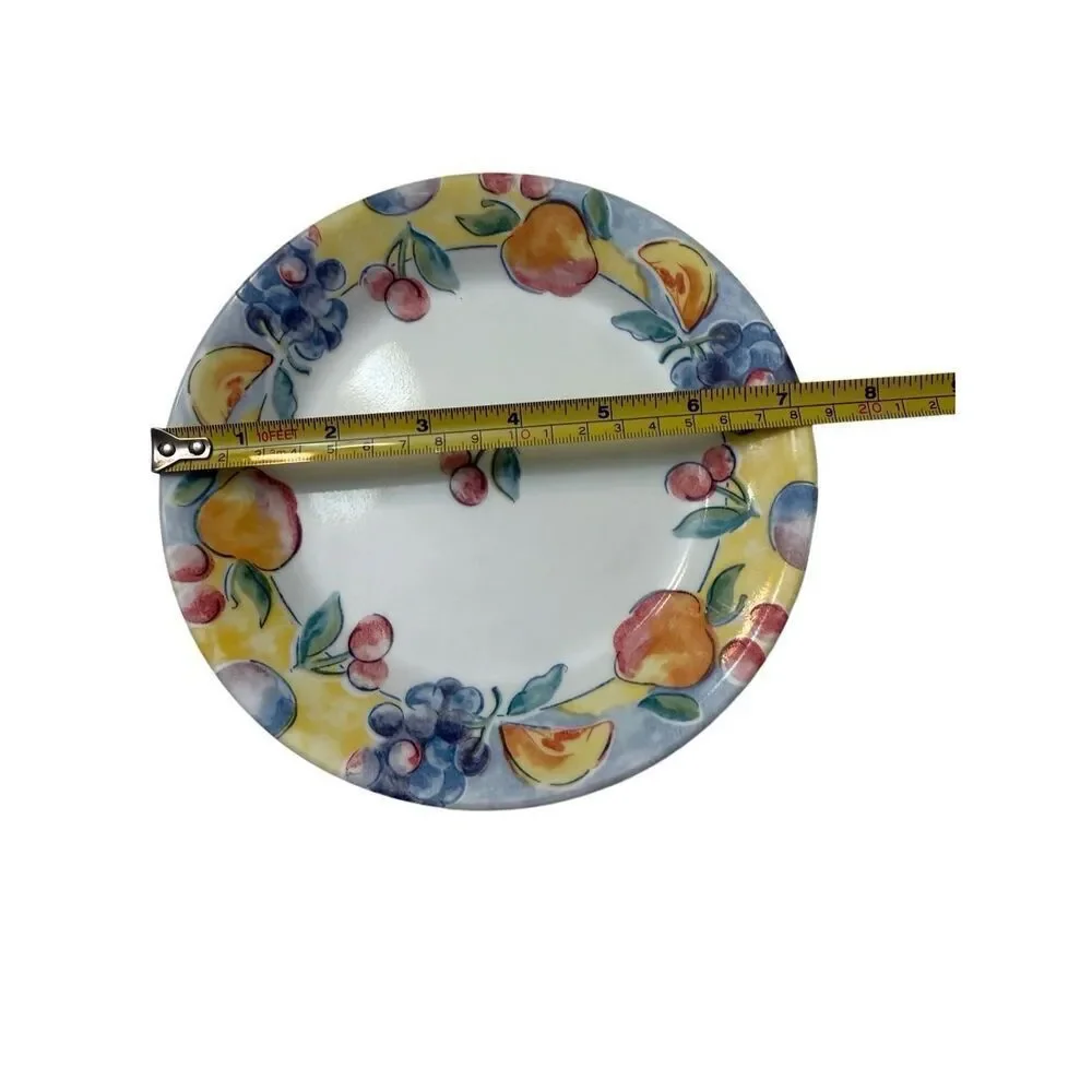 Vintage Corelle by Corning Fruit Basket 7.25” Plates, Set of 8 Salad Plates, Ret